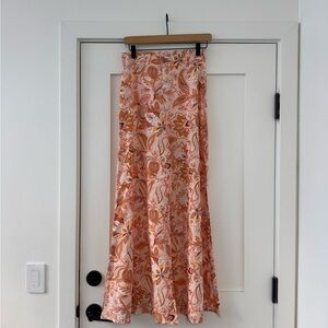 Light pink peach flare print pant